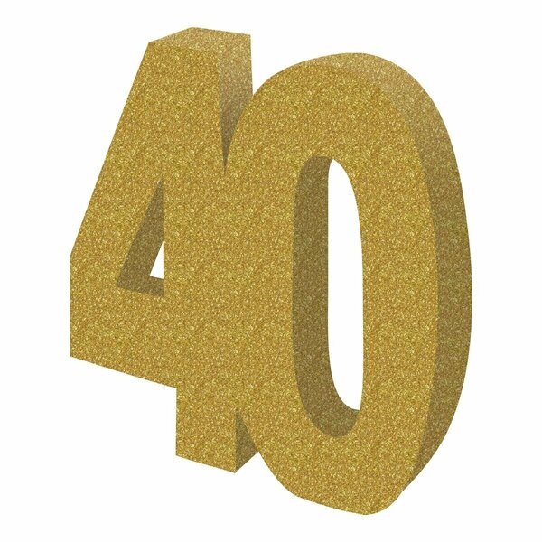 Goldengifts 3-D Glittered 40 Centerpiece, Gold, 6PK GO2801127